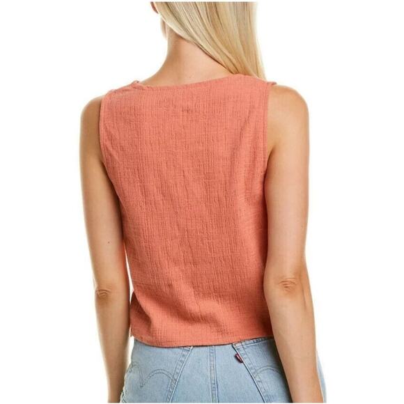 Madewell Texture & Thread Pink Wrap Tie Tank Top Women's XL Style L8969 - Picture 2 of 8